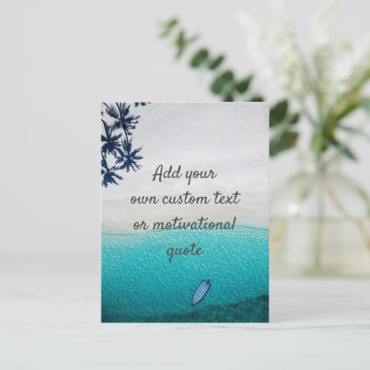 Creëer uw eigen aangepaste offerte - strand briefkaart (Staand voorkant)