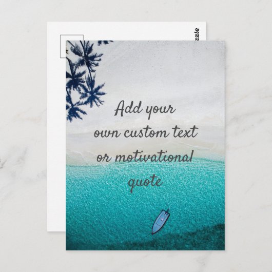 Creëer uw eigen aangepaste offerte - strand briefkaart (Voorkant / Achterkant)