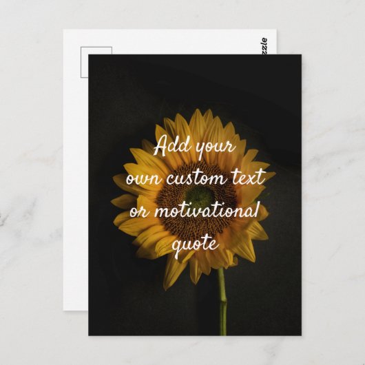 Creëer Uw eigen aangepaste offerte - Zonnebloem Briefkaart (Voorkant / Achterkant)