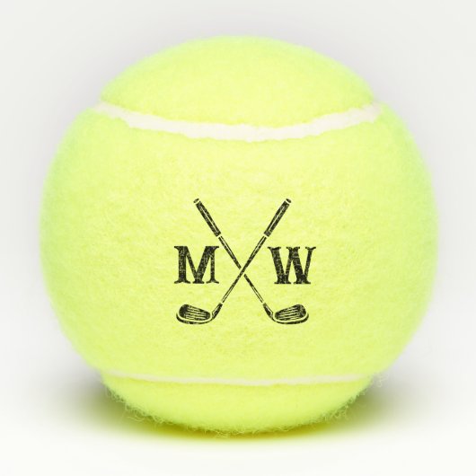 Creëer Uw eigen aangepaste ontwerp Golf Monogram Tennisballen (Achterkant)
