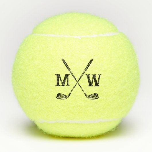 Creëer Uw eigen aangepaste ontwerp Golf Monogram Tennisballen (Voorkant)