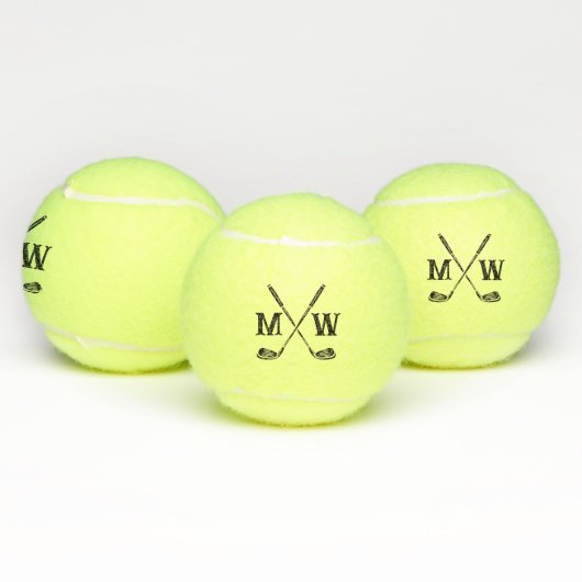 Creëer Uw eigen aangepaste ontwerp Golf Monogram Tennisballen (Multi)