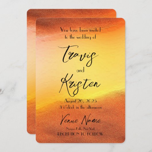 Creëer Uw Eigen Aangepaste Oranje Achtergrond Brui Kaart (Voorkant / Achterkant)