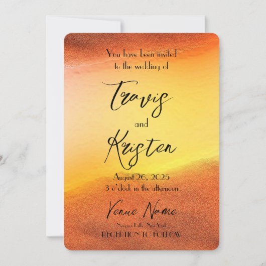 Creëer Uw Eigen Aangepaste Oranje Achtergrond Brui Kaart (Voorkant)