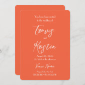 Creëer Uw Eigen Aangepaste Oranje Huwelijk Kaart (Voorkant / Achterkant)