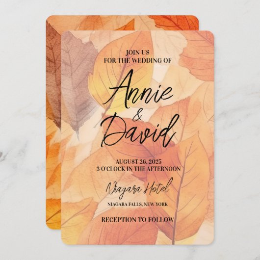 Creëer uw eigen aangepaste Oranje val verlaat brui Kaart (Voorkant / Achterkant)