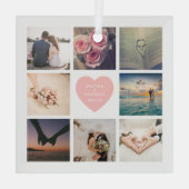 Creëer Uw eigen aangepaste paar familie foto Glas Ornament (Achterkant)