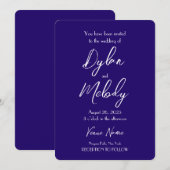 Creëer Uw Eigen Aangepaste Paarse Bruiloft Kaart (Voorkant / Achterkant)