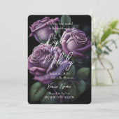 Creëer Uw Eigen Aangepaste Paarse Rozen Kaart (Staand voorkant)