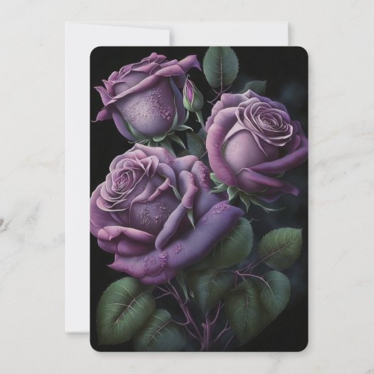 Creëer Uw Eigen Aangepaste Paarse Rozen Kaart (Achterkant)