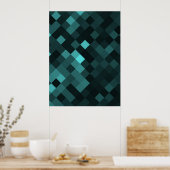 Creëer Uw eigen aangepaste pixelachtergrond - Blau Poster (Keuken)