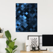 Creëer uw eigen aangepaste pixelachtergrond - blau poster (Thuiskantoor)