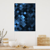 Creëer uw eigen aangepaste pixelachtergrond - blau poster (Keuken)