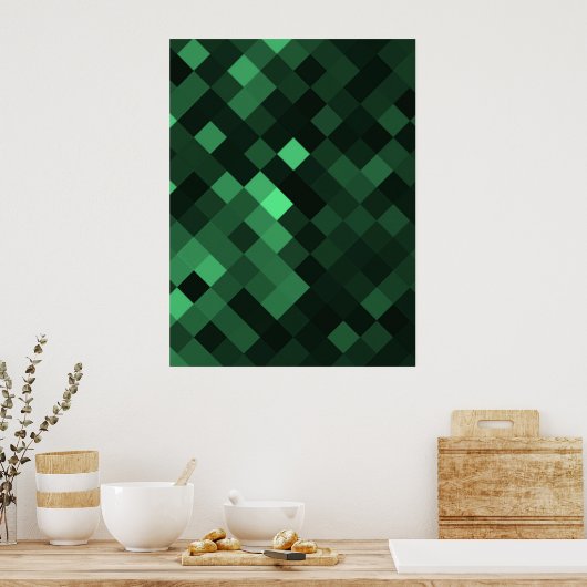 Creëer Uw eigen aangepaste pixelachtergrond - Groe Poster (Keuken)