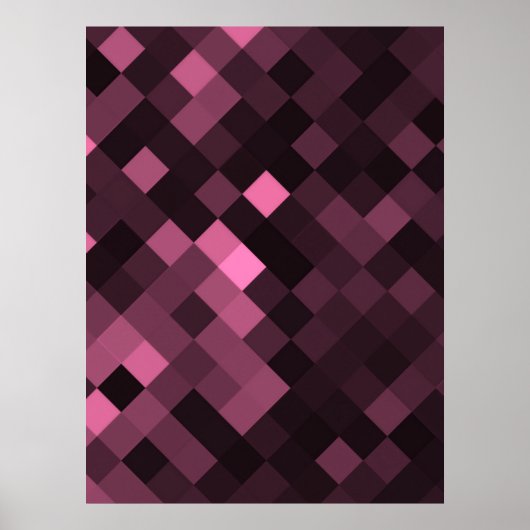 Creëer Uw eigen aangepaste pixelachtergrond - Roze Poster (Voorkant)