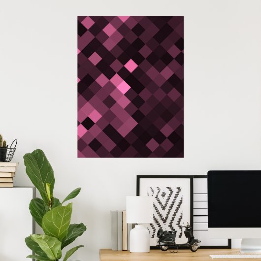 Creëer Uw eigen aangepaste pixelachtergrond - Roze Poster (Thuiskantoor)