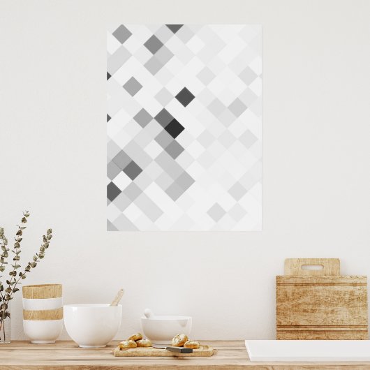 Creëer Uw eigen aangepaste pixelachtergrond - Wit Poster (Keuken)
