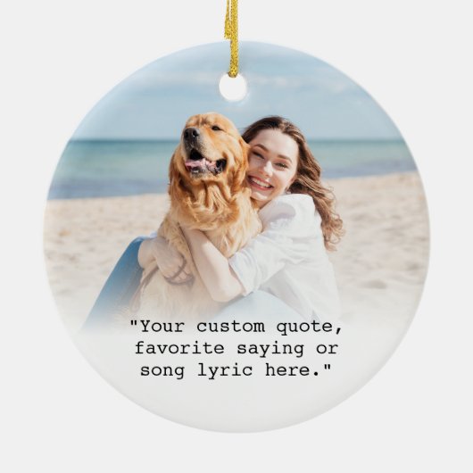 Creëer uw eigen aangepaste prijsopgave foto keramisch ornament (Achterkant)