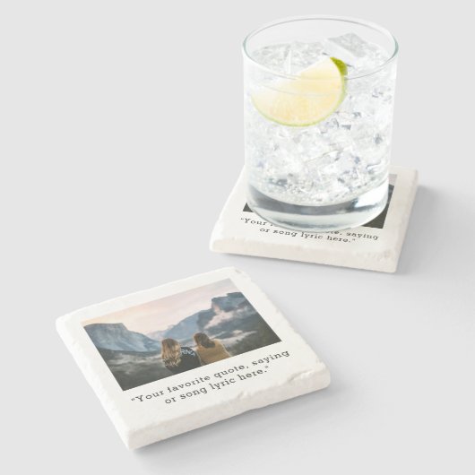 Creëer uw eigen aangepaste prijsopgave foto stenen onderzetter (Zijkant)