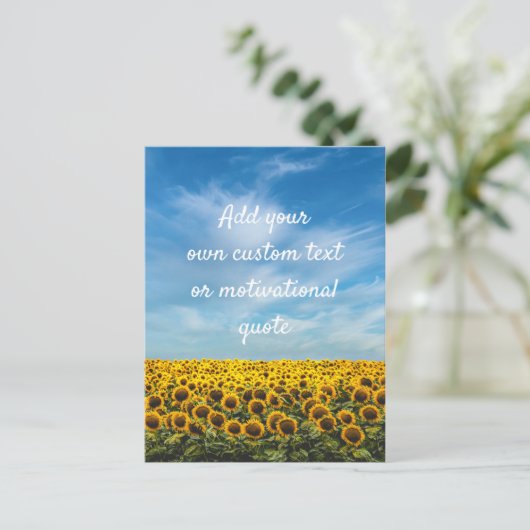 Creëer Uw eigen aangepaste prijsopgave - Zonnebloe Briefkaart (Staand voorkant)