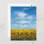 Creëer Uw eigen aangepaste prijsopgave - Zonnebloe Briefkaart (Voorkant / Achterkant)