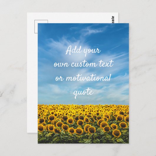 Creëer Uw eigen aangepaste prijsopgave - Zonnebloe Briefkaart (Voorkant / Achterkant)