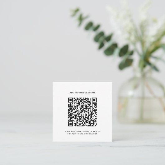 Creëer Uw eigen aangepaste QR-code Modern Vierkante Visitekaartje (Staand voorkant)