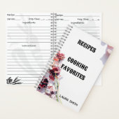 Creëer uw eigen aangepaste receptenboek Bloemen Notitieboek (Binnen)