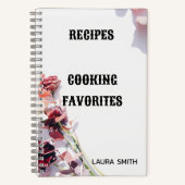 Creëer uw eigen aangepaste receptenboek Bloemen Notitieboek (Voorkant)