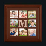 Creëer uw eigen aangepaste reeks 8 Fotocollage Cadeaudoosje<br><div class="desc">Creëer uw eigen,  moderne,  bruine,  8-fotoraster raster-cadeaudoos,  voorzien van uw Instagram-foto's of favoriete afbeeldingen en uw monogram/initiaal</div>