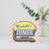 Creëer Uw eigen aangepaste retro 50-gebarentaal 2 Briefkaart (Staand voorkant)