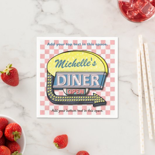 Creëer Uw eigen aangepaste retro 50-gebarentaal 2 Servetten (Insitu)