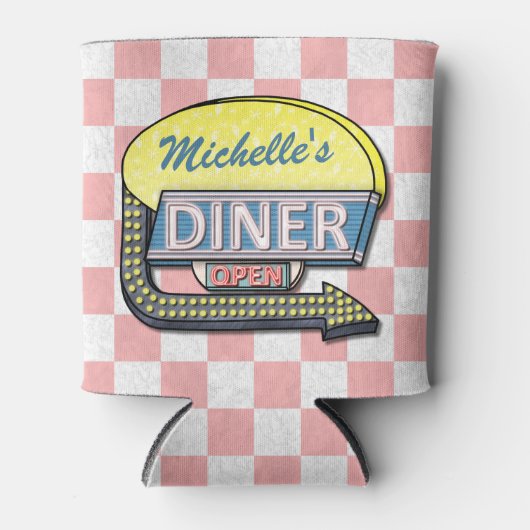 Creëer Uw eigen aangepaste retro 50-gebarentaal Blikjeskoeler (Voorkant)