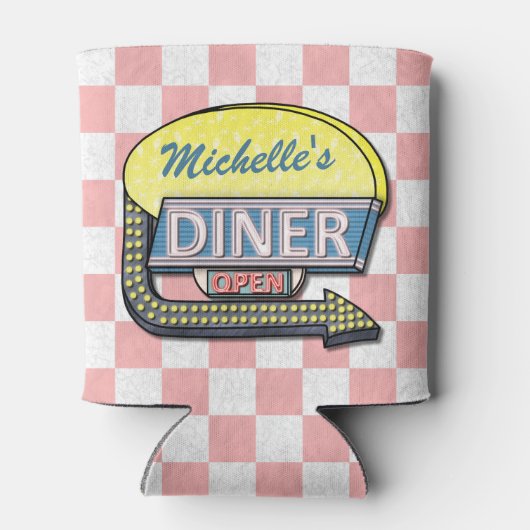 Creëer Uw eigen aangepaste retro 50-gebarentaal Blikjeskoeler (Achterkant)