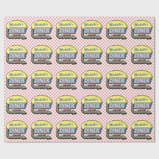 Creëer Uw eigen aangepaste retro 50-gebarentaal Cadeaupapier (Vlak)