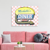 Creëer Uw eigen aangepaste retro 50-gebarentaal Canvas Afdruk (Insitu (Woonkamer))