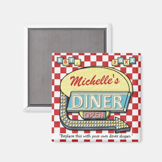 Creëer Uw eigen aangepaste retro 50-gebarentaal ge Magneet (Voorkant / Achterkant)