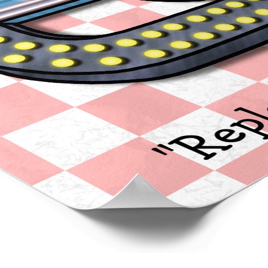 Creëer Uw eigen aangepaste retro 50-gebarentaal Poster (Hoek)