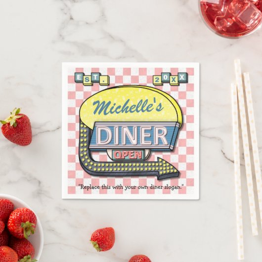 Creëer Uw eigen aangepaste retro 50-gebarentaal Servetten (Insitu)