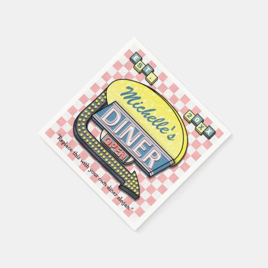 Creëer Uw eigen aangepaste retro 50-gebarentaal Servetten (Hoek)