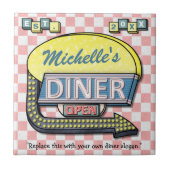 Creëer Uw eigen aangepaste retro 50-gebarentaal Tegeltje (Voorkant)