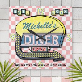 Creëer Uw eigen aangepaste retro 50-gebarentaal Vierkante Klok