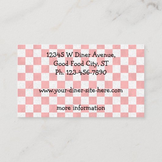 Creëer Uw eigen aangepaste retro 50-gebarentaal Visitekaartje (Achterkant)