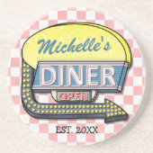 Creëer Uw eigen aangepaste retro 50-gebarentaal Zandsteen Onderzetter (Voorkant)