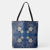 Creëer uw eigen aangepaste retro borduurwerk print tote bag (Voorkant)