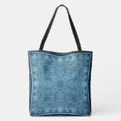 Creëer Uw eigen aangepaste Retro Denim Patch Print Tote Bag (Achterkant)
