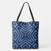 Creëer Uw eigen aangepaste Retro Geometrische Deni Tote Bag (Achterkant)