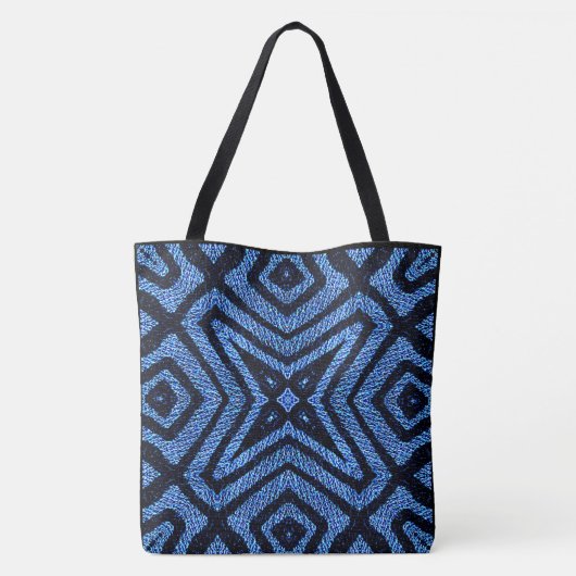 Creëer Uw eigen aangepaste Retro Geometrische Deni Tote Bag (Achterkant)