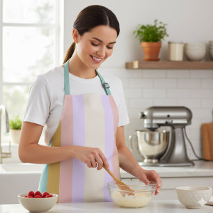 Creëer uw eigen aangepaste retro streep regenboog schort
