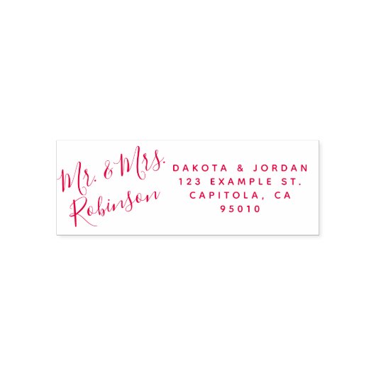 Creëer Uw Eigen Aangepaste Rode Bruiloft Retouradr Zelfinktende Stempel (Design)